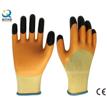 13G Polyester Liner Latex 3/4 beschichtete Finger verstärkte Arbeitshandschuh